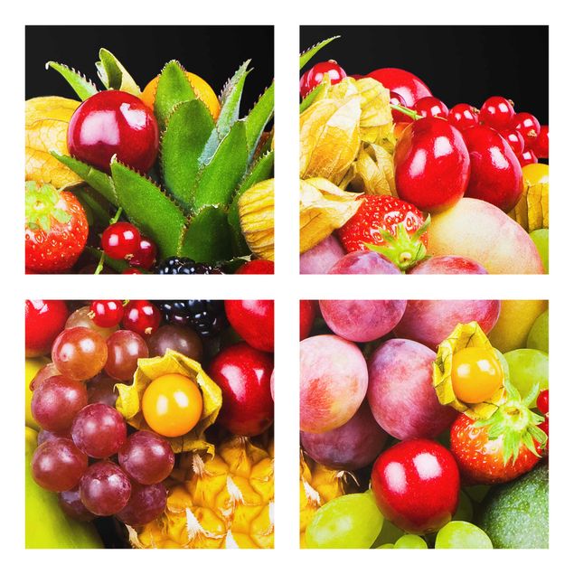 Tableaux en verre fleurs Fruit Bokeh