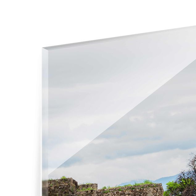 Tableau en verre paysage Pyramide de Monte Alban