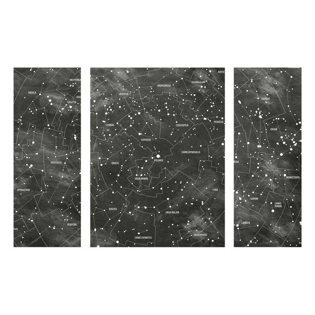 Tableau de ville Carte des constellations aspect tableau noir