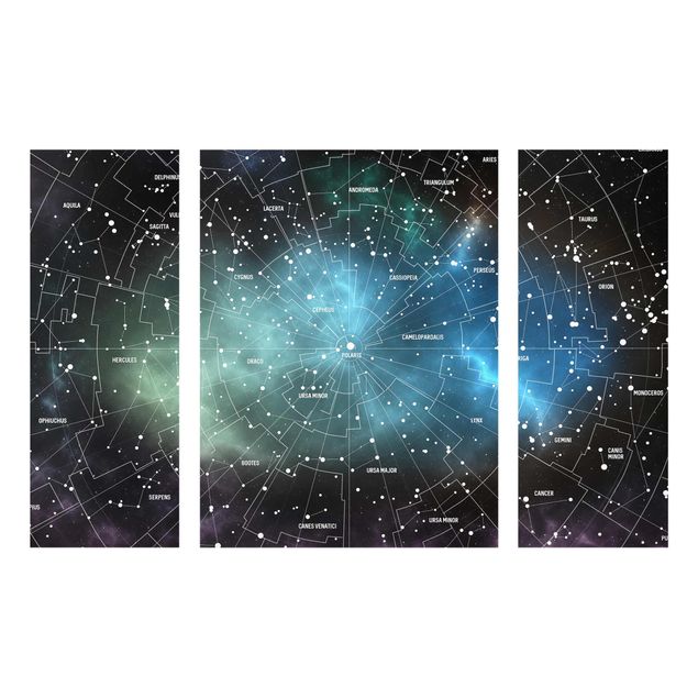 Tableau de ville Carte des Constellations Stellaires Nébuleuse Galactique