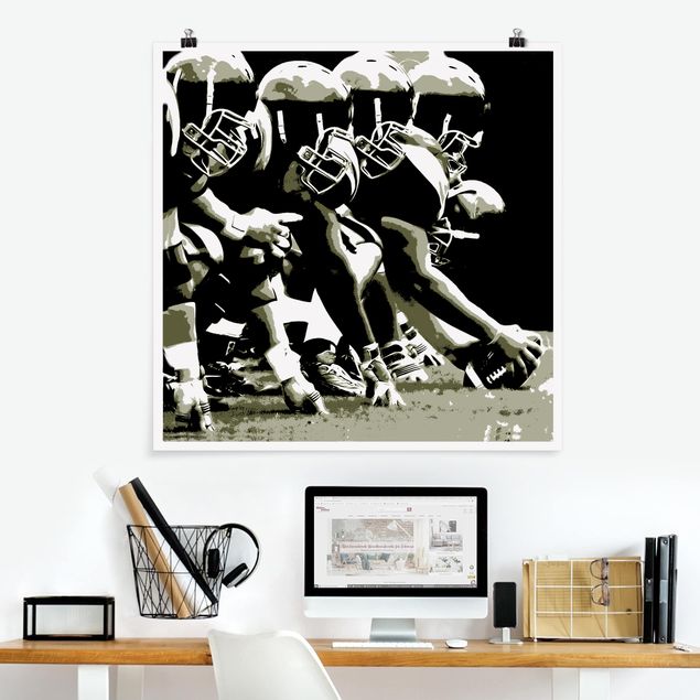 Posters en noir et blanc Football américain