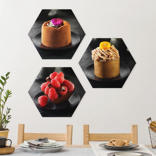 Décorations cuisine Mini-cake au chocolat avec framboises