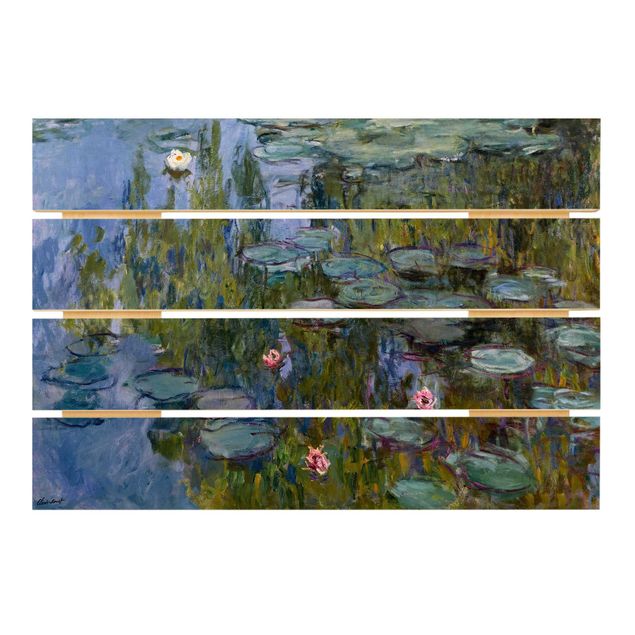 Tableaux en bois avec fleurs Claude Monet - Nénuphars (Nympheas)