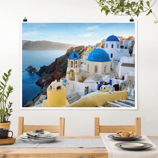 Déco mur cuisine Santorini