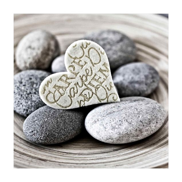 tapis imitation pierre Carpe Diem Coeur avec pierres