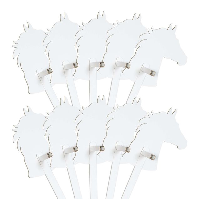 Décoration chambre bébé Set de 10 pièces cheval blanc à colorier/décorer avec des stickers