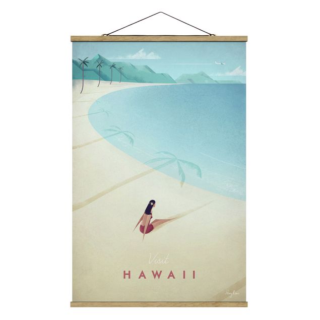 Tableau montagnes Poster de voyage - Hawaii