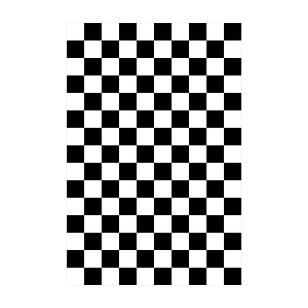 tapis à carreaux Motif géométrique échiquier noir et blanc