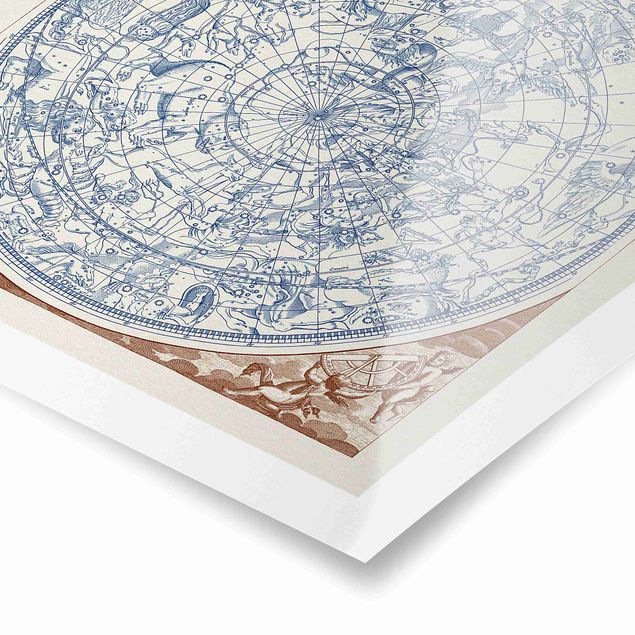 Tableau décoration Carte des étoiles vintage de l'hémisphère Nord