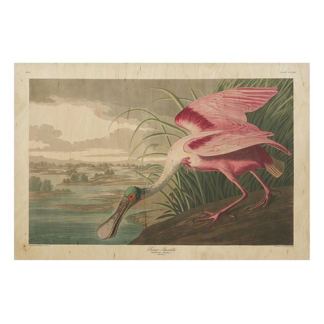 Tableaux en bois avec paysage Tableau Vintage Esturgeon rose
