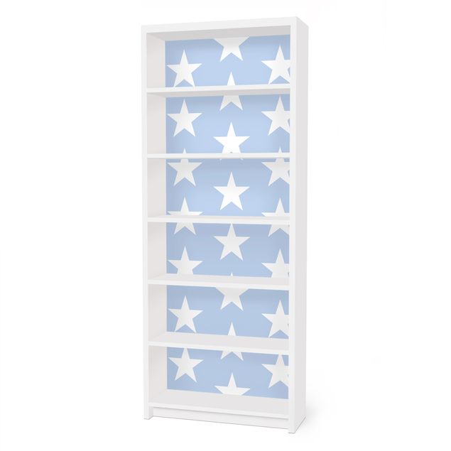 Papier adhésif pour meuble White Stars On Blue