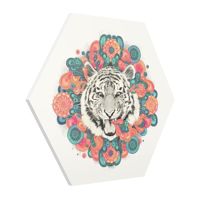 Tableau animaux Illustration Tigre Dessin Mandala Paisley