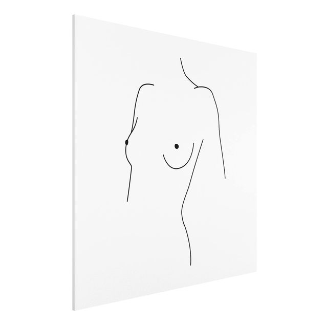 Décoration artistique Line Art Femme Nue Buste Noir Et Blanc