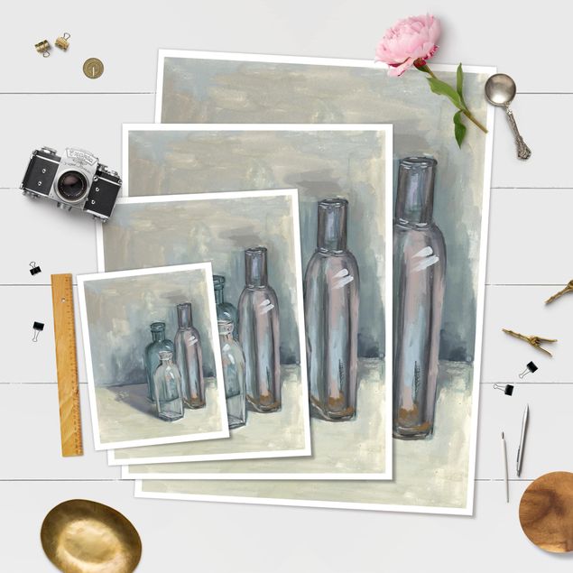 Poster reproduction - Still Life With Glass Bottles I