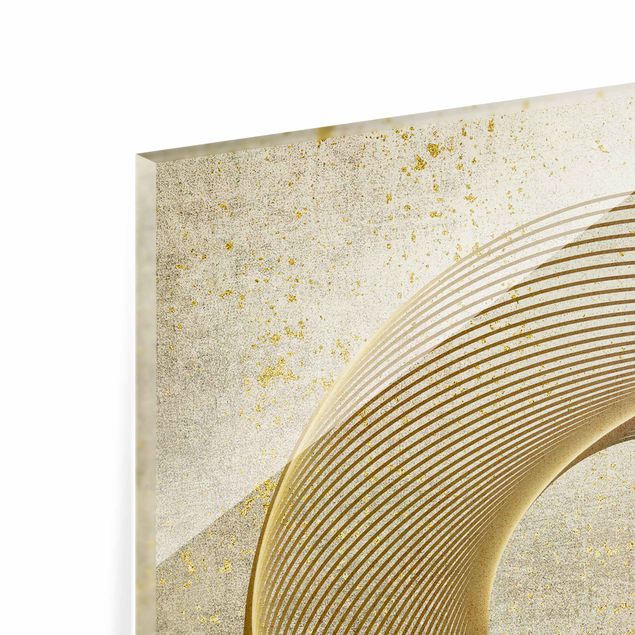 Fonds de hotte - Line Art Circling Spirale Gold