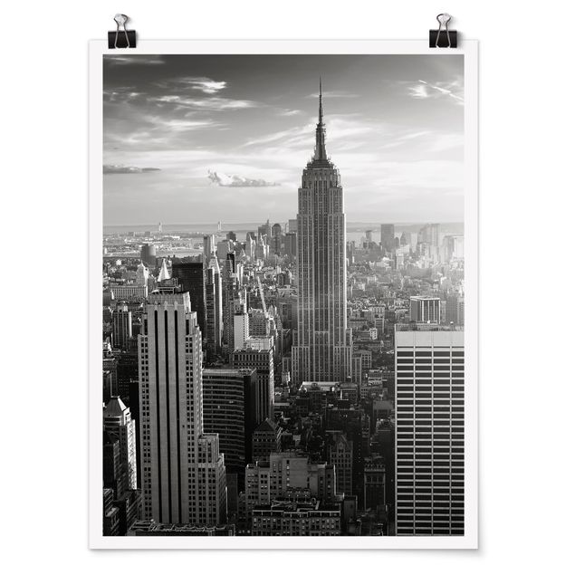 Posters en noir et blanc Manhattan Skyline