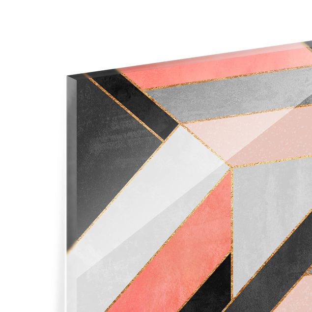 Fond de hotte - Geometry Pink And Gold