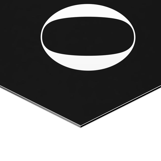 Tableau hexagon Lettre Serif Noir O