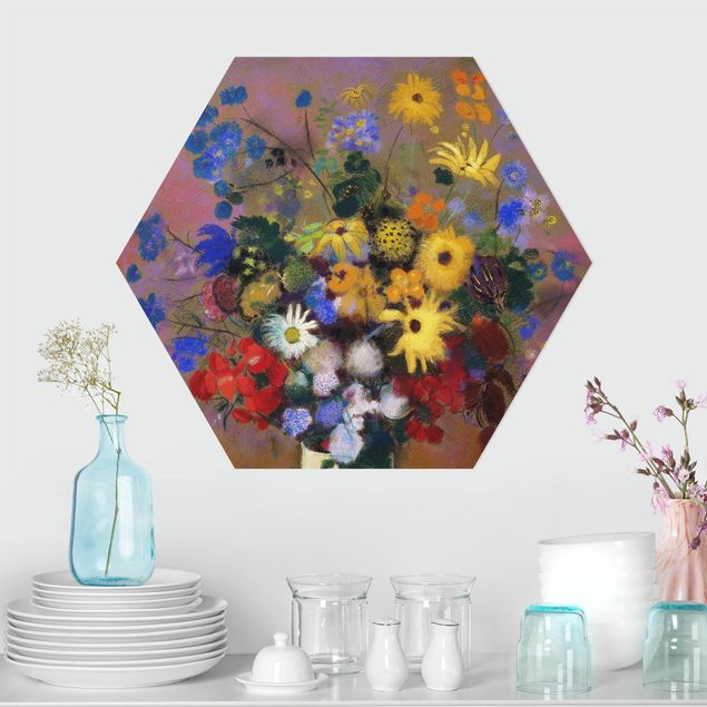 Déco mur cuisine Odilon Redon - Vase blanc avec des fleurs