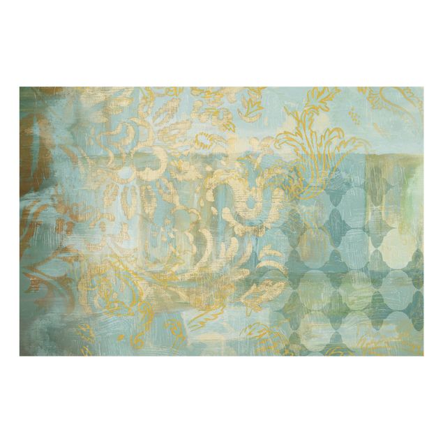 Fonds de hotte - Moroccan Collage In Gold And Turquoise - Format paysage 3:2