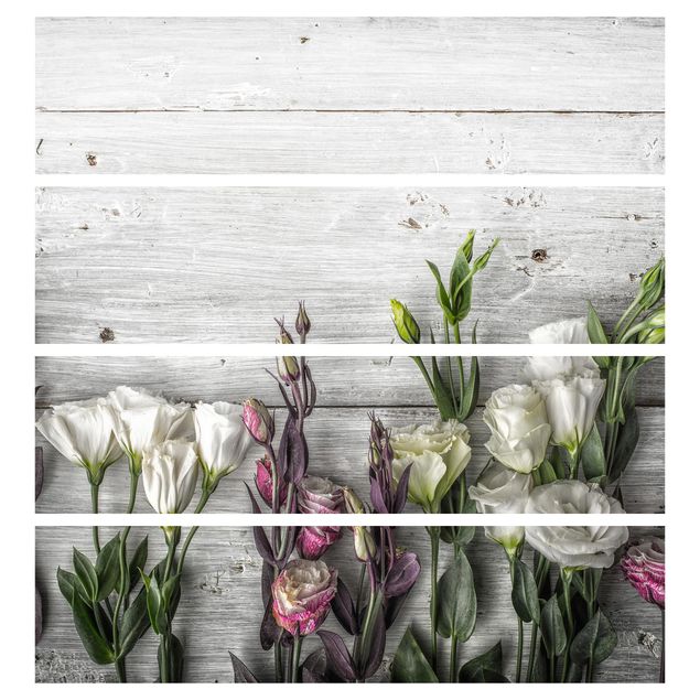 Papier adhésif pour meuble IKEA - Malm commode 4x tiroirs - Tulip Rose Shabby Wood Look