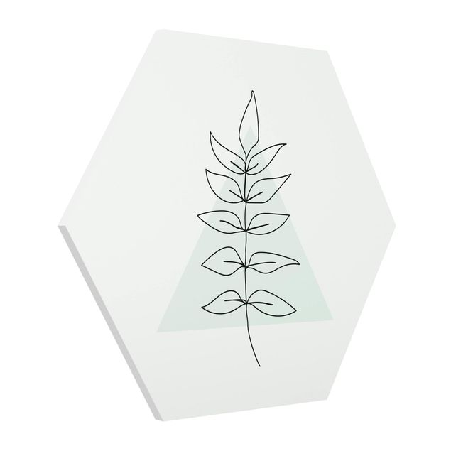 Tableau floral Géométrie de la branche Triangle Line Art