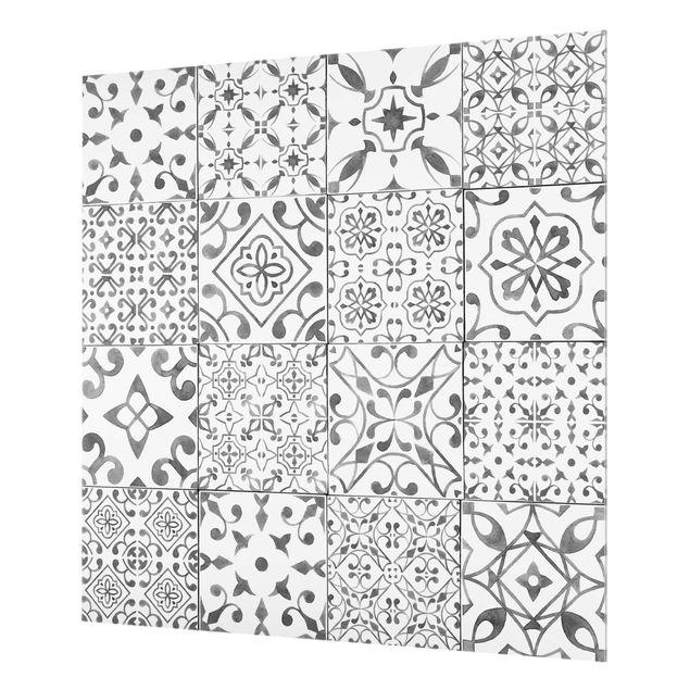 Fond de hotte - Pattern Tiles Gray White