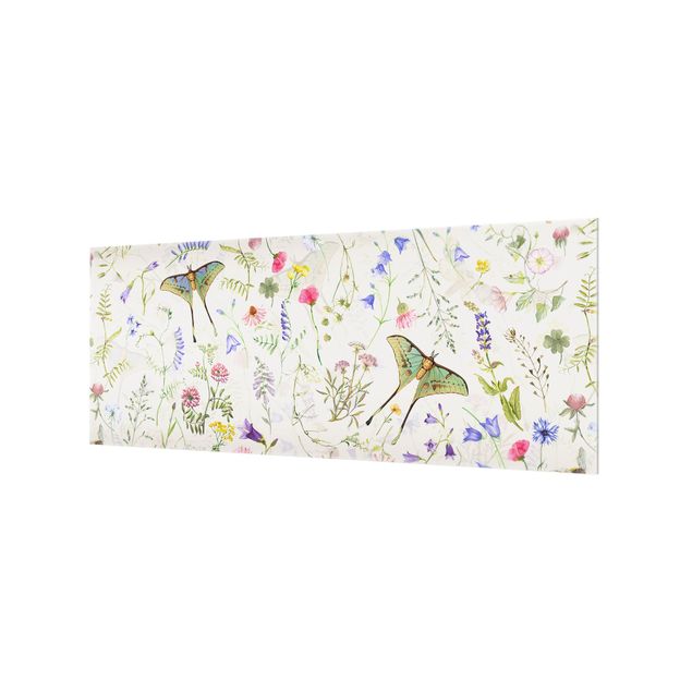 Tableaux de Uta Naumann Papillons et fleurs sur fond crème