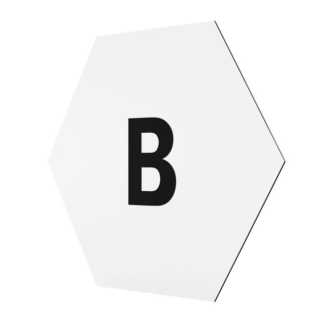 Tableau hexagonal Lettre blanche B
