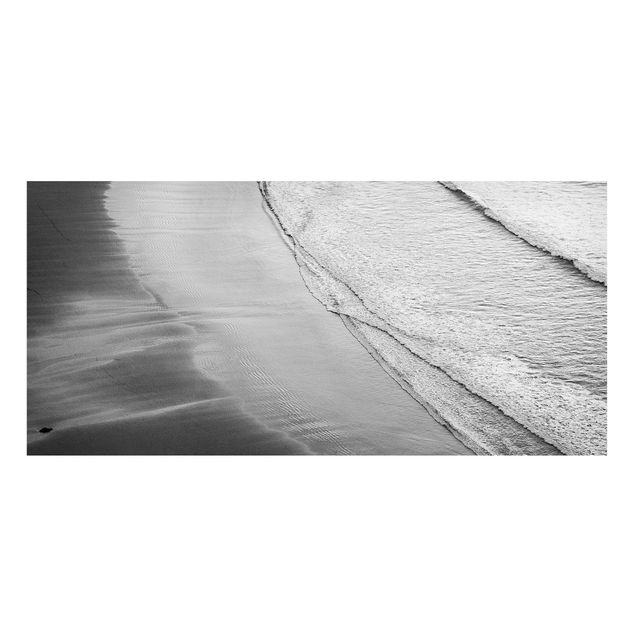 Tableau paysage Vagues douces sur la plage Noir et blanc