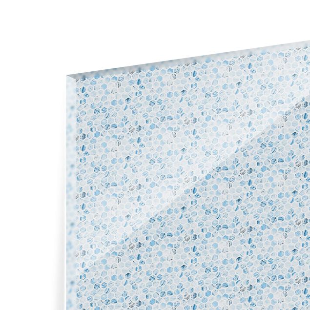Fonds de hotte - Marble Hexagons Blue Shades - Format paysage 3:2