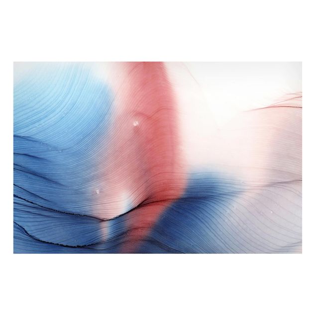 Tableaux modernes Mottled Colour Dance In Blue With Red