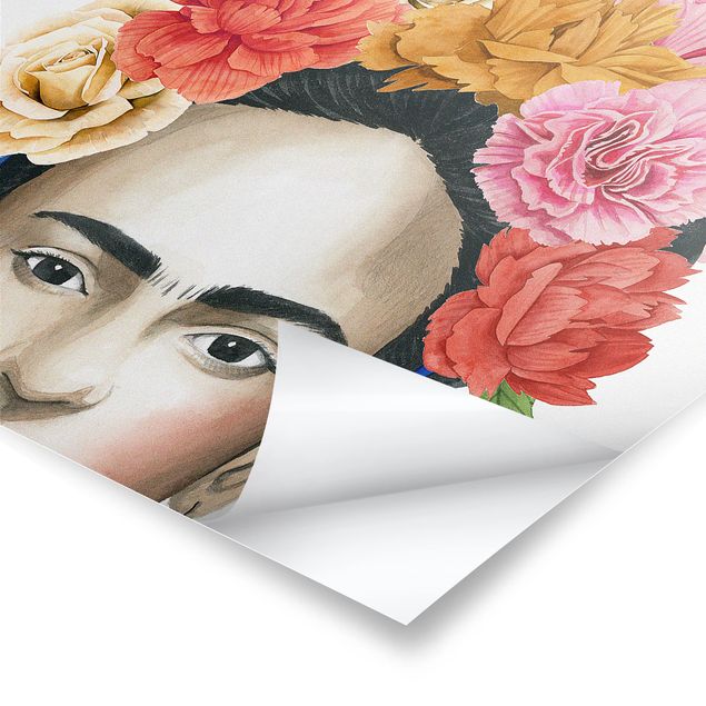 Affiche déco Pensées de Frida - Fleurs