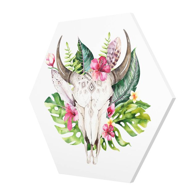Tableaux muraux Crâne de fleur tropicale