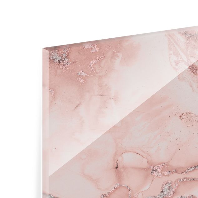 Fonds de hotte - Colour Experiments Marble Light Pink And Glitter - Carré 1:1