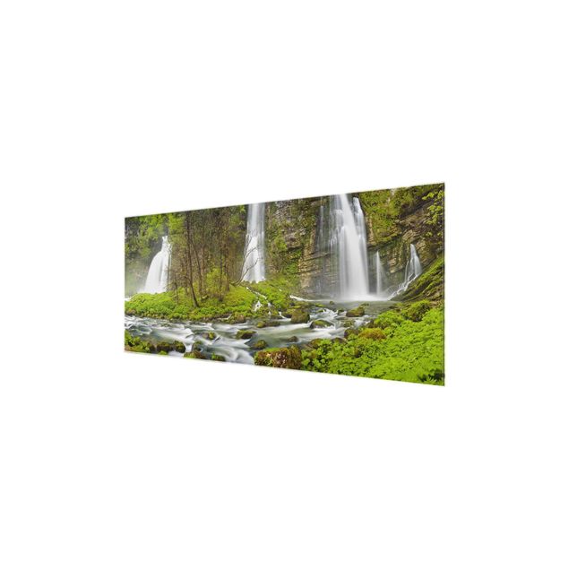 Tableau verre paysage Waterfalls Cascade De Flumen