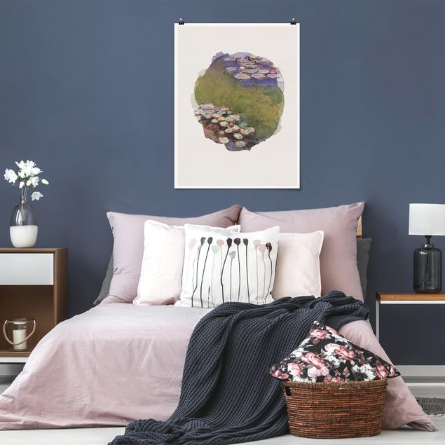 Toile impressionniste Aquarelles - Claude Monet - Nénuphars