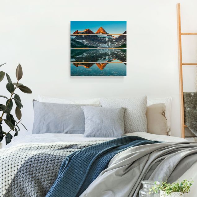 Tableaux de Rainer Mirau Paysage de montagne au lac Magog au Canada