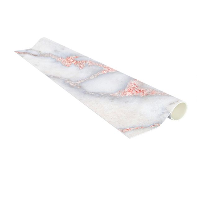 tapis longs Marbre avec confettis roses