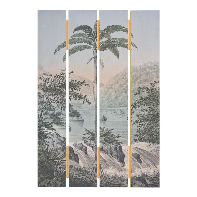Tableaux de Andrea Haase Illustration vintage - Paysage avec palmier