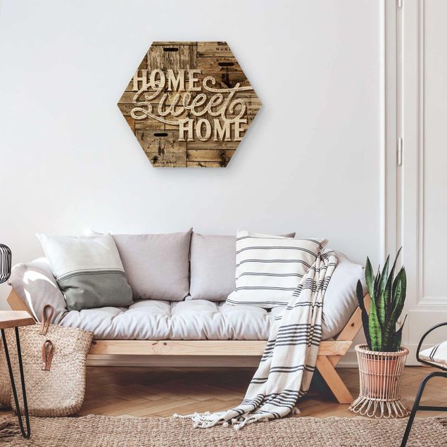 Tableaux en bois avec citations Home sweet Home Panneau en bois