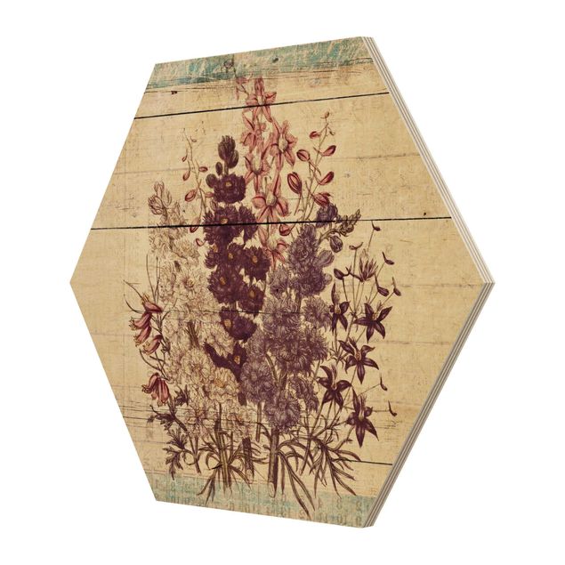 Hexagone en bois - Botanical Vintage Ostrich