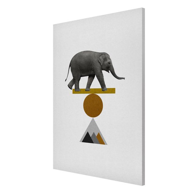Tableau moderne Éléphant Art de l'équilibre