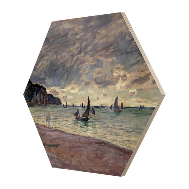 reproduction tableau monet Claude Monet - Bateaux de pêche devant la plage et les falaises de Pourville