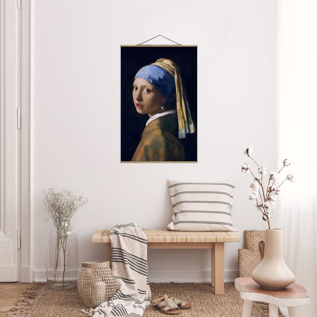 Tableaux moderne Jan Vermeer Van Delft - Fille avec une boucle d'oreille en perle