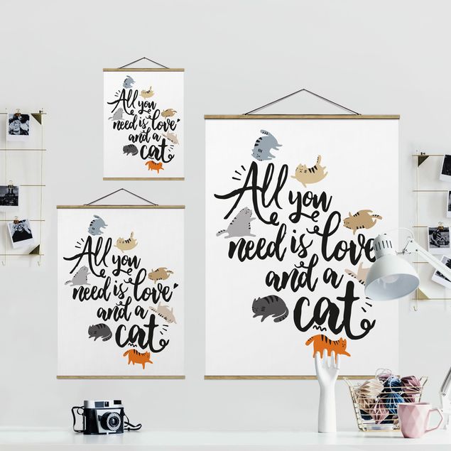 Tableau décoration All You Need Is Love And A Cat