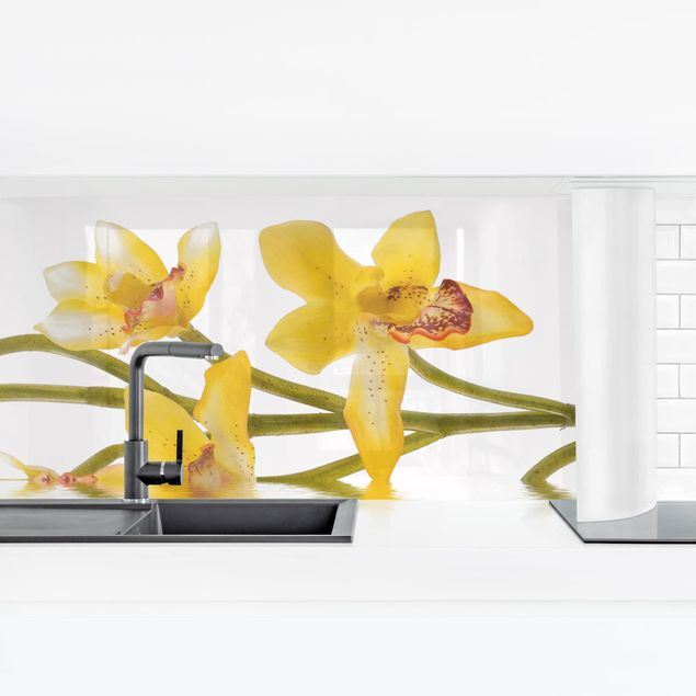 Film adhésif décoratif Eaux d'orchidées safranées