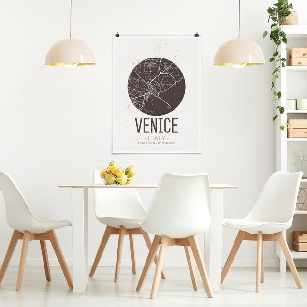 Tableaux moderne Plan de la ville de Venise - Rétro
