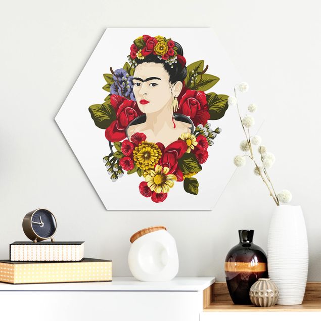 Déco mur cuisine Frida Kahlo - Roses