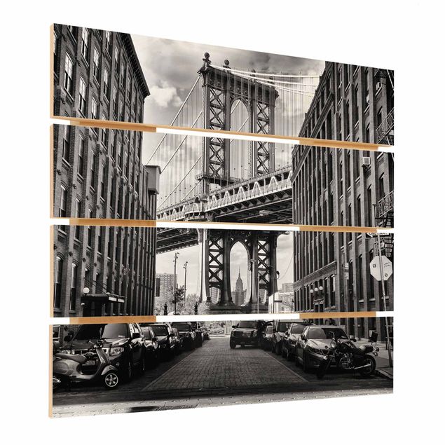 Impression sur bois - Manhattan Bridge In America